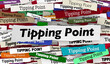 Tipping Point of No Return News Headlines Critical Event 3d Illustration