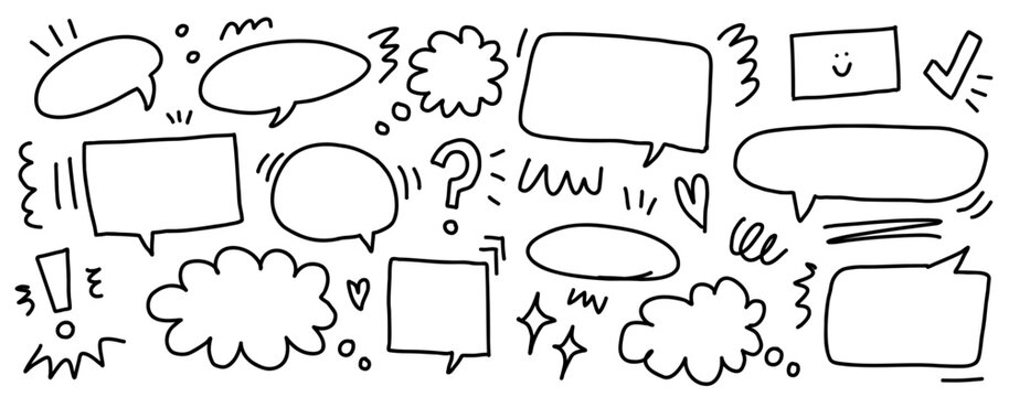 Hand drawn sketch elements speech bubble