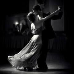 Wall Mural - Wedding dance romantic couple tango - By Generative AI	
