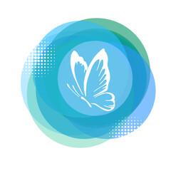 Wall Mural - Logo abstraction with a butterfly. Vector illustration