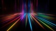 © Gizmo - parallel long neon rays, abstract, fantastic wallpaper with colorful laser rays, desktop digital wallpaper, black background, generative ai