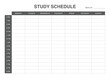 study schedule minimalist timetable, student planner