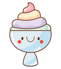 Wall Mural - kawaii ice cream cup