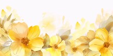 Watercolor Yellow Floral Background Generative Art