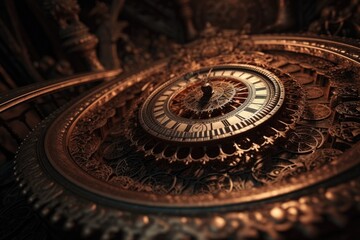 Poster - mesmerizing spiral staircase with intricate details. Generative AI