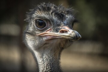 Poster - ostrich. Generative AI