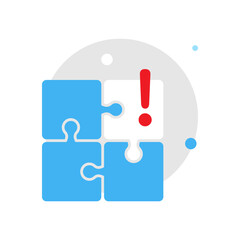 Poster - jigsaw puzzle, lost, incomplete data concept illustration flat design vector eps10. simple and moder