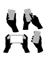 Sticker - Hand sign and symbol, hand action gesture silhouette