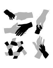 Sticker - Hand sign and symbol, hand action gesture silhouette