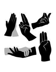 Sticker - Hand sign and symbol, hand action gesture silhouette