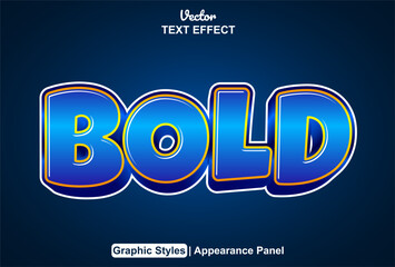 Fototapete - bold text effect with editable blue color graphic style