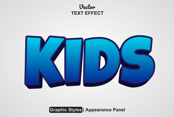 Poster - kids text effect with yellow color graphic style editable