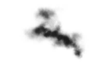Poster - Halftone smoke texture. Black and white dotted fog background. Comic style design element for banners, collages, posters. Monochrome grunge abstract wallpaper. Vector 