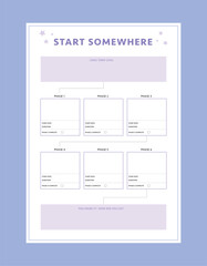  Startsomewhere and Goal Planner. Vector illustration. 