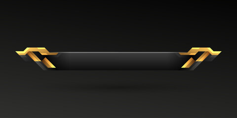 Wall Mural - futuristic black and gold game gui screen title lower third banner template