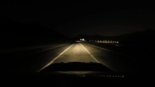 driving on road at night