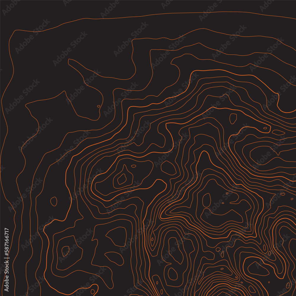 The stylized height of the topographic map contour in lines and ...