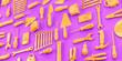 tools set background concept of repair tools warehouse promotion 3d render on violet background