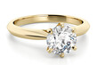 A Yellow Gold Band With A Round Solitaire Diamond In A Traditional Prong Setting. Generative AI