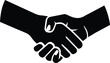 Hand Shake Logo Monochrome Design Style
