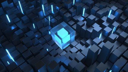 Abstract Metal Block Background