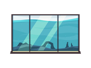 Sticker - Aquarium Flat Illustration