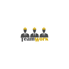 Sticker - Teamwork concept logo template Icon isolated on white background