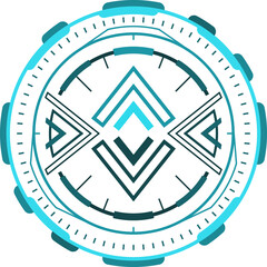 Fototapete - HUD aim control panel or compass screen, game ui