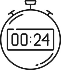 Poster - Clock timer outline icon, isolated alarm stopwatch