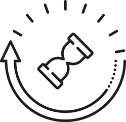 Aufkleber - Rotating sand watch, timer clock outline icon