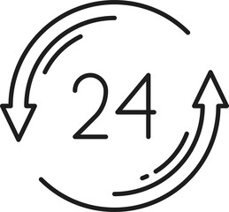 Aufkleber - 24 hours order execution or delivery service icon
