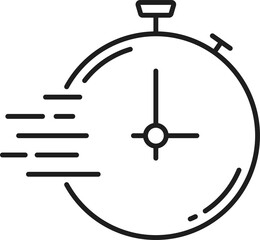 Poster - Clock timer outline icon, isolated alarm stopwatch