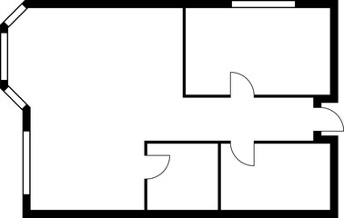Aufkleber - Apartment floor plan of house rooms layout