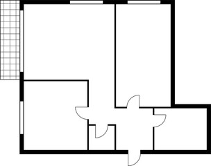 Aufkleber - Apartment floor plan of architecture blueprint