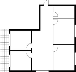 Aufkleber - Apartment house floor plan of rooms blueprint