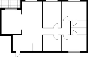 Aufkleber - Apartment rooms floor plan, architecture blueprint