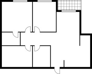 Aufkleber - Apartment floor plan, house rooms vector blueprint