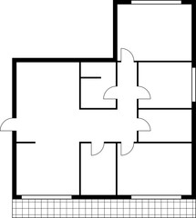 Aufkleber - Floor plan of apartment house rooms, blueprint