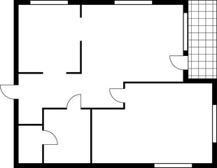 Aufkleber - Apartment plan of house rooms, floors and walls