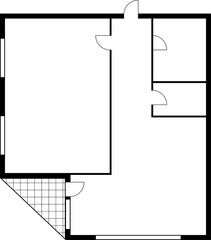Aufkleber - Apartment house floor plan, architecture blueprint