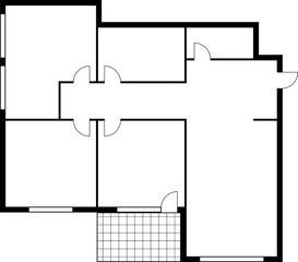 Aufkleber - Floorplan blueprint flat project office floor plan