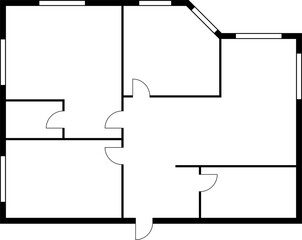 Aufkleber - Draft of apartment plan, modern house architecture