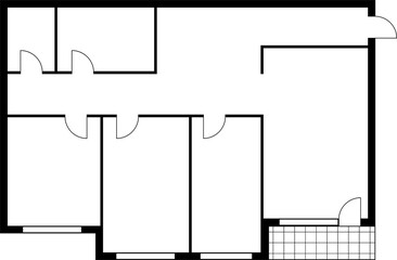 Aufkleber - Floor plan of modern unfurnished apartment
