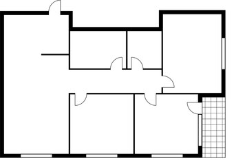 Aufkleber - Flat project office floor plan floorplan blueprint