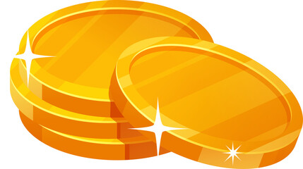 Golden coins money isolated 3d pile of gold cash