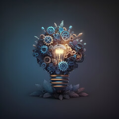 idea concept bulb and gear. Generative AI