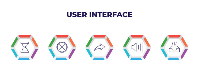 Poster - editable outline icons with infographic template. infographic for user interface concept. included w