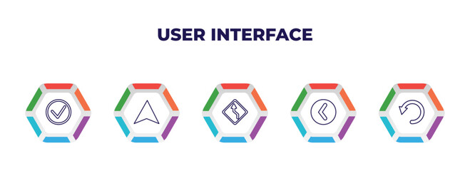 Poster - editable outline icons with infographic template. infographic for user interface concept. included r