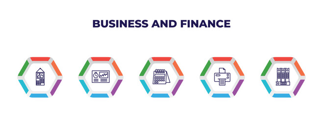 Poster - editable outline icons with infographic template. infographic for business and finance concept. incl