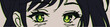 Anime manga green eyes close up. Monochrome palette. Hand drawn vector